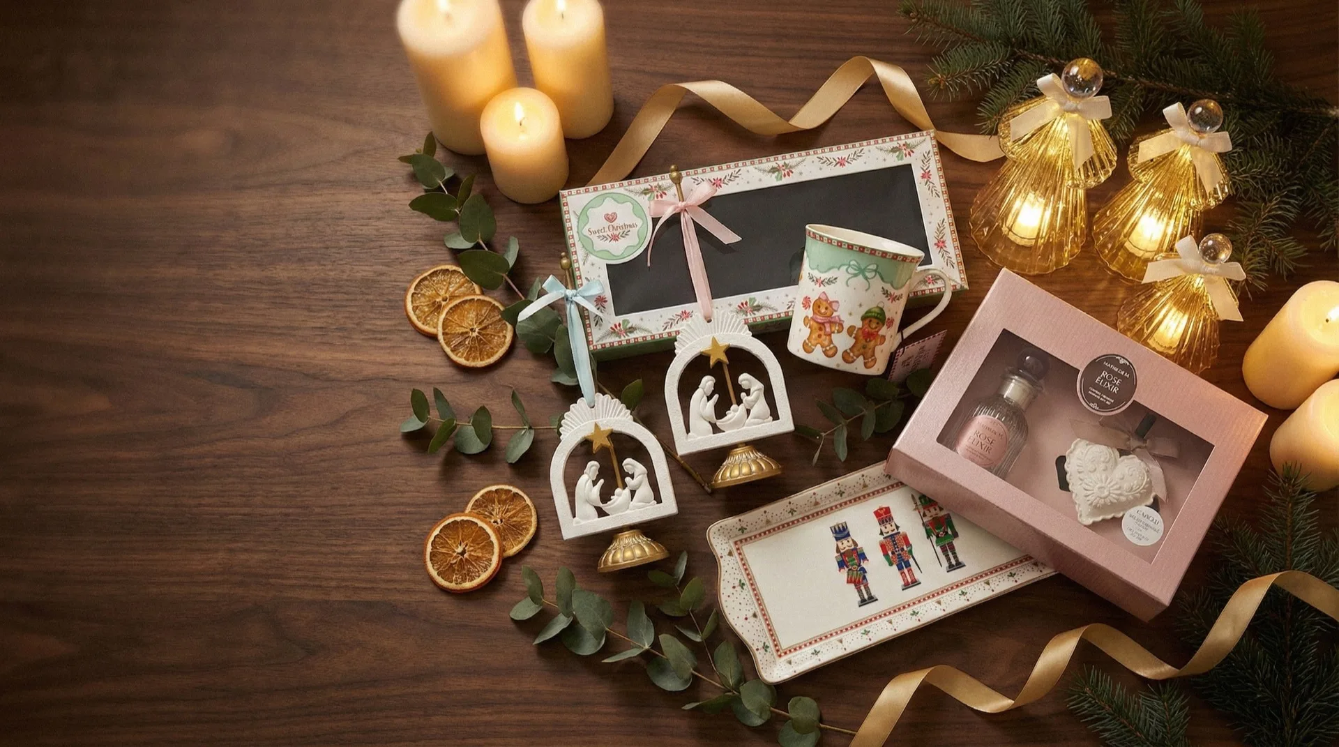 Coleção de Natal Atelier - presentes, velas e decoração acolhedora
