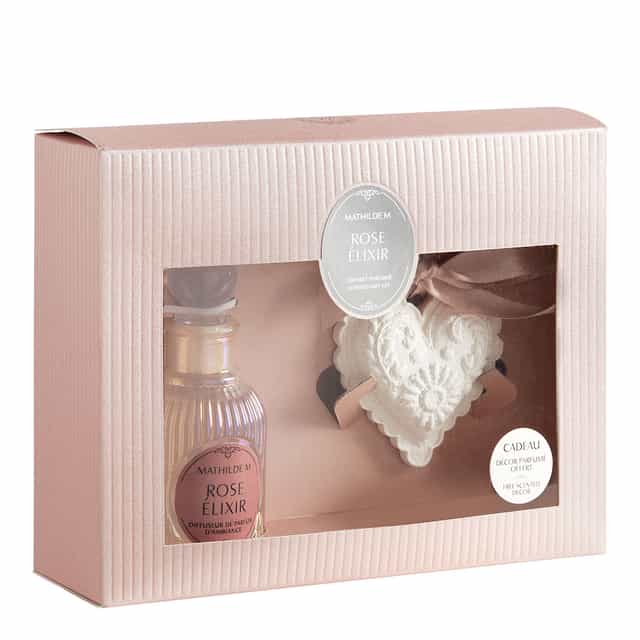 Coffret Difusor Ambiente 90ml + Coração em Gesso Rose Élixir - Mathilde M.