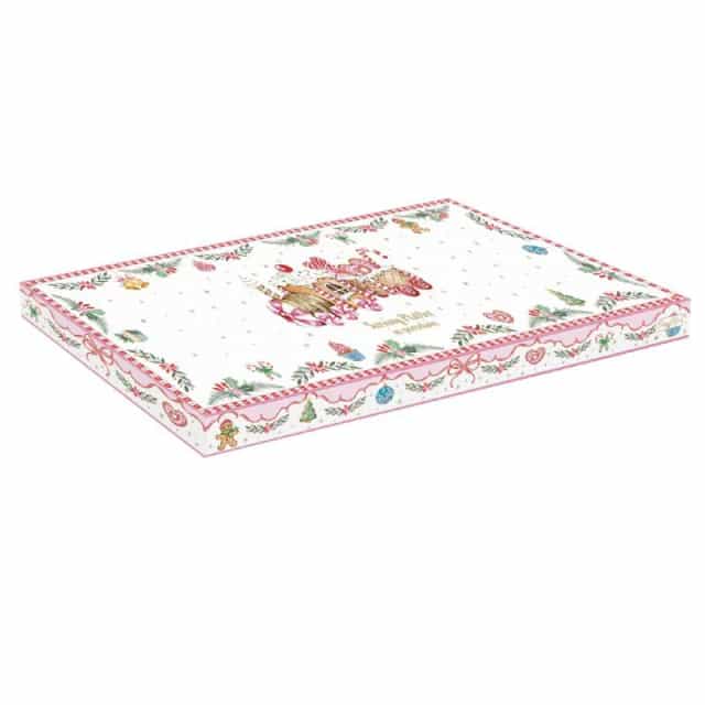 Travessa Estreita (rosa) 37x14cm SWEET CHRISTMAS - Easy Life