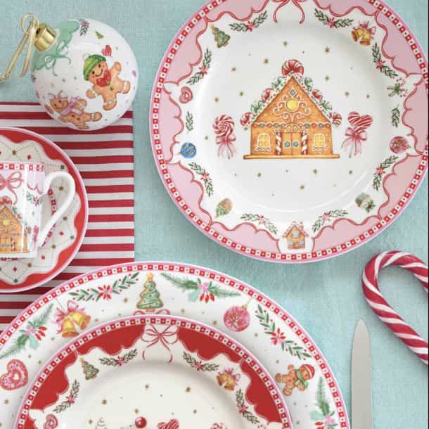 Set 4 pratos porcelana SWEET CHRISTMAS - Easy Life