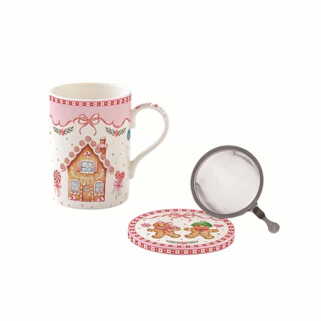 Caneca com Infusor 350ml Sweet Christmas – Easy Life Caneca c/ Infusor 350ml Sweet Christmas - Easy Life