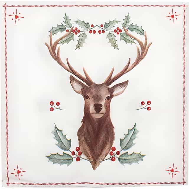 Guardanapos Natal Rena 33*33cm – Clayre e Eef Guardanapos Natal Rena 33cm - Clayre & EEF