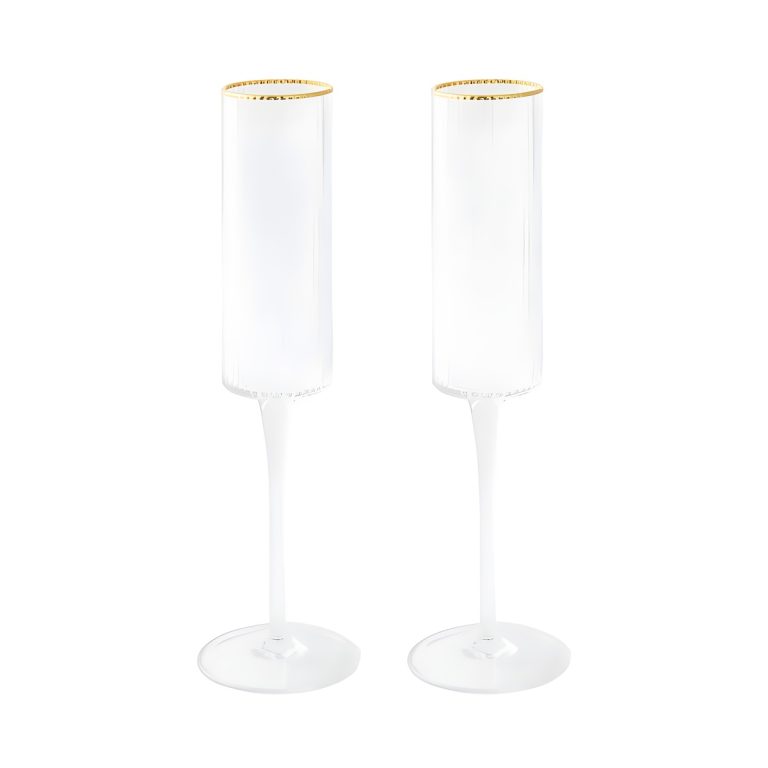 Set 2 Flutes 200ml Rim Gold – Easy Life Set 2 Flutes 200ml Rim Gold - Easy Life