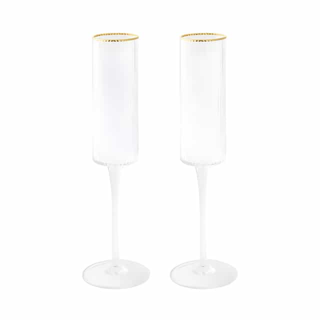 Set 2 Flutes 200ml Rim Gold – Easy Life Set 2 Flutes 200ml Rim Gold - Easy Life