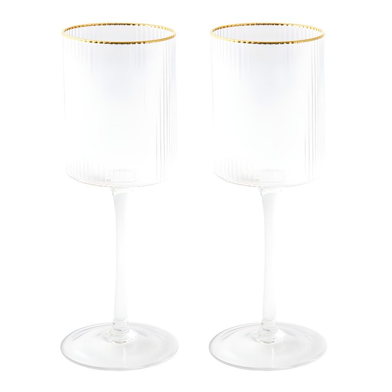 Set 2 copos de Vinho Rim Gold – Easy Life Set 2 Copos de Vinho Rim Gold - Easy Life