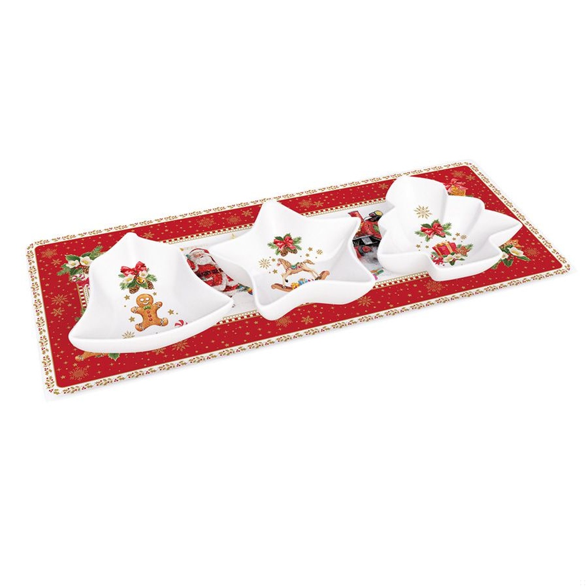 Set Travessa + 3 Taças Aperitivos Memories Christmas – Easy Life Set Travessa + 3 Taças Memories Christmas - Easy Life